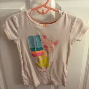 Carter's White Tee with Pig and Popsicle Graphic